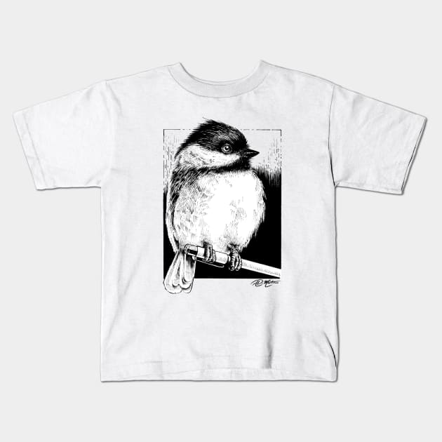 Pen & Chickadee Kids T-Shirt by Angelo DiMartino